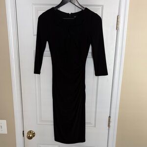 INC International Concepts Black Long Sleeve Dress